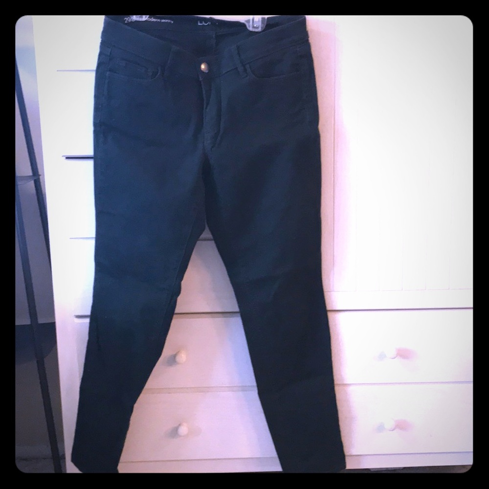 Green skinny jean! Perfect for fall!